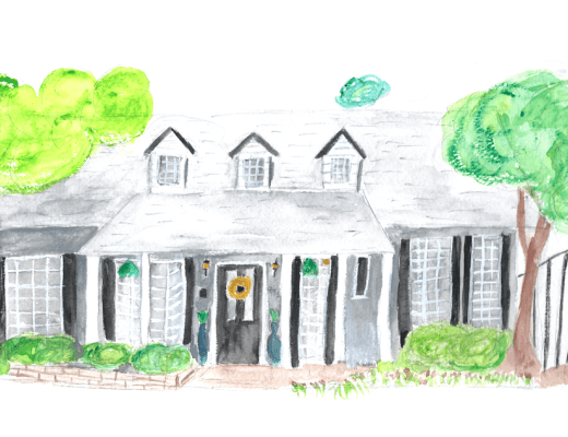 This is a painting of a house I wanted during our search, but it wasn't meant to be.